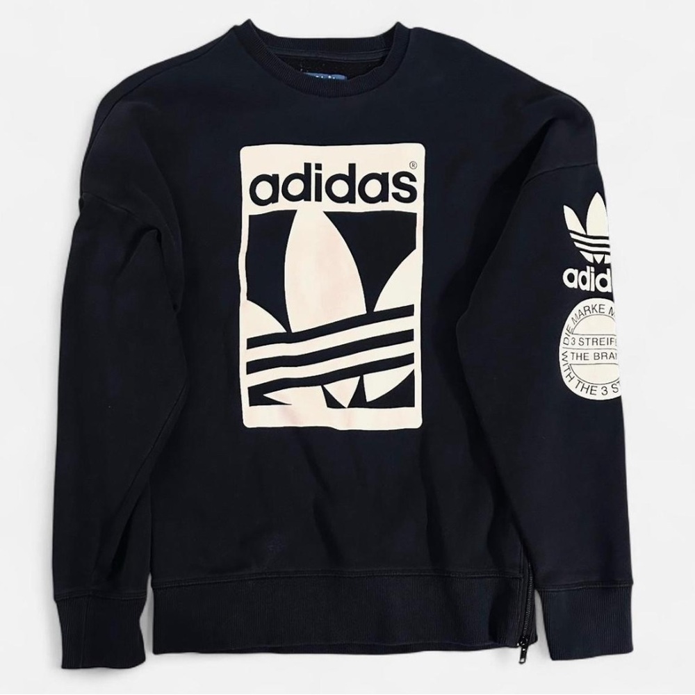 Adidas Men's navy Crewneck Sweater with Logo